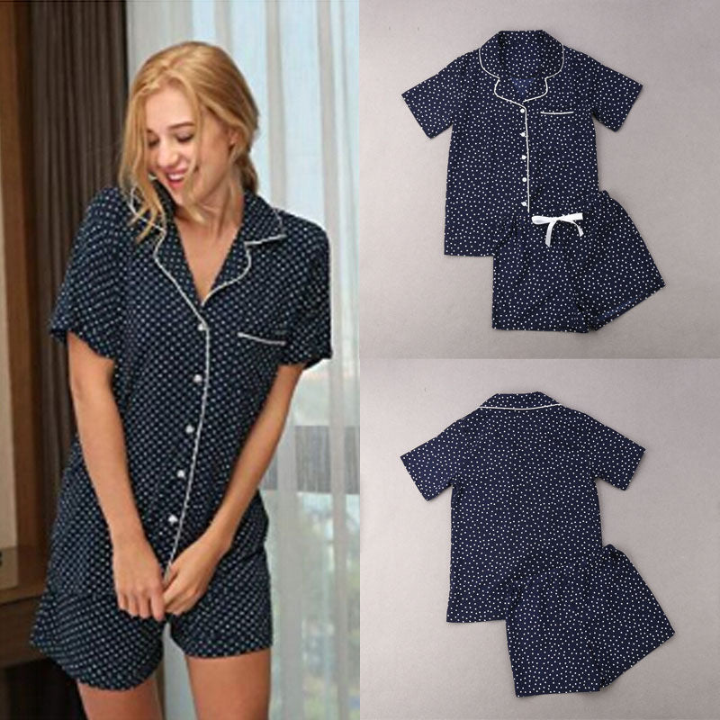 Pajamas Women&#039;s Summer 2023 New Comfortable And Casual Short-sleeved Lapel Ladies Home Suit Two-piece Set