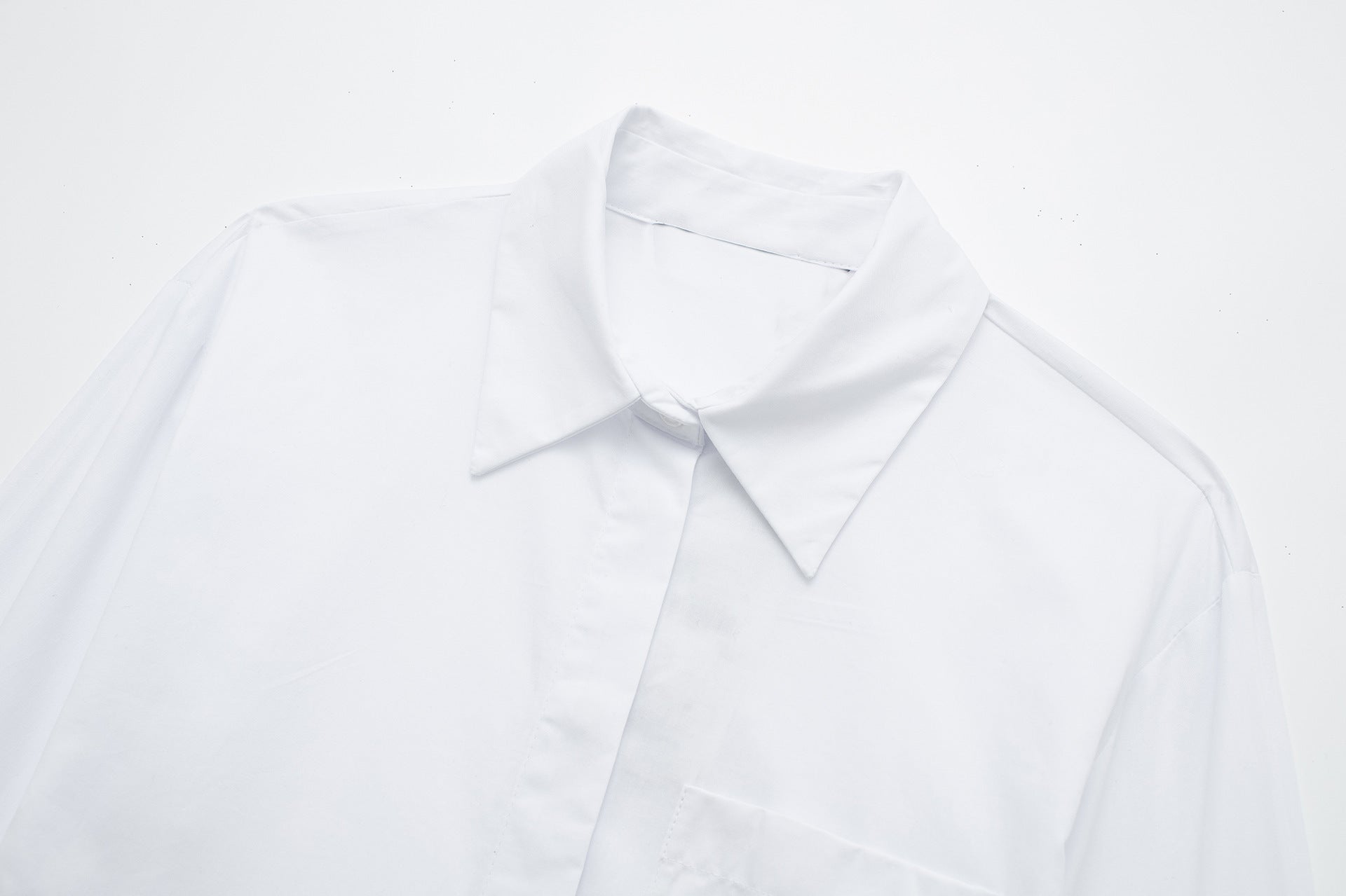 European And American Style Waistband Lapel Windbreaker Fabric Short Shirt