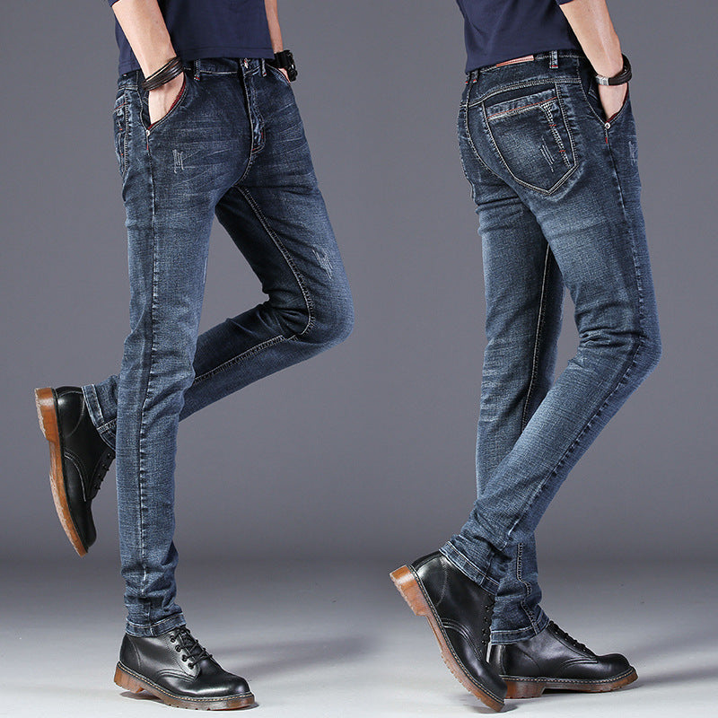 Men&#039;s Jeans Summer Men&#039;s Black Trend Casual Stretch Summer Thin Section Pencil Pants Trousers