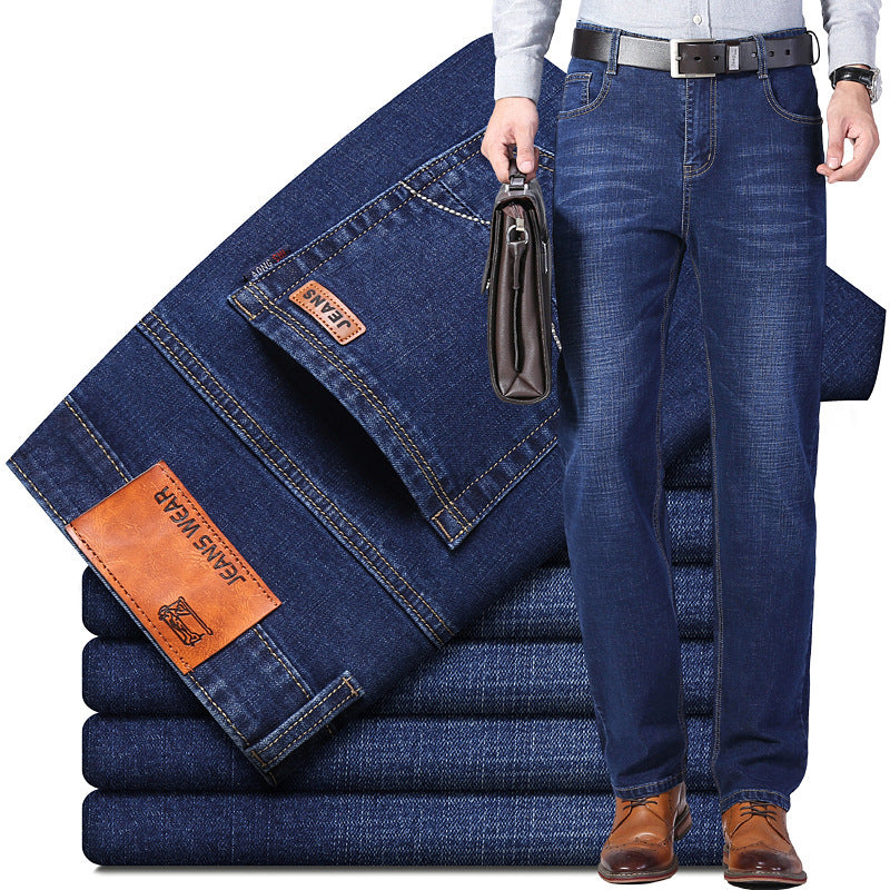 Men&#039;s Denim Trousers Casual Business Straight Trousers Loose Trousers Denim Trousers