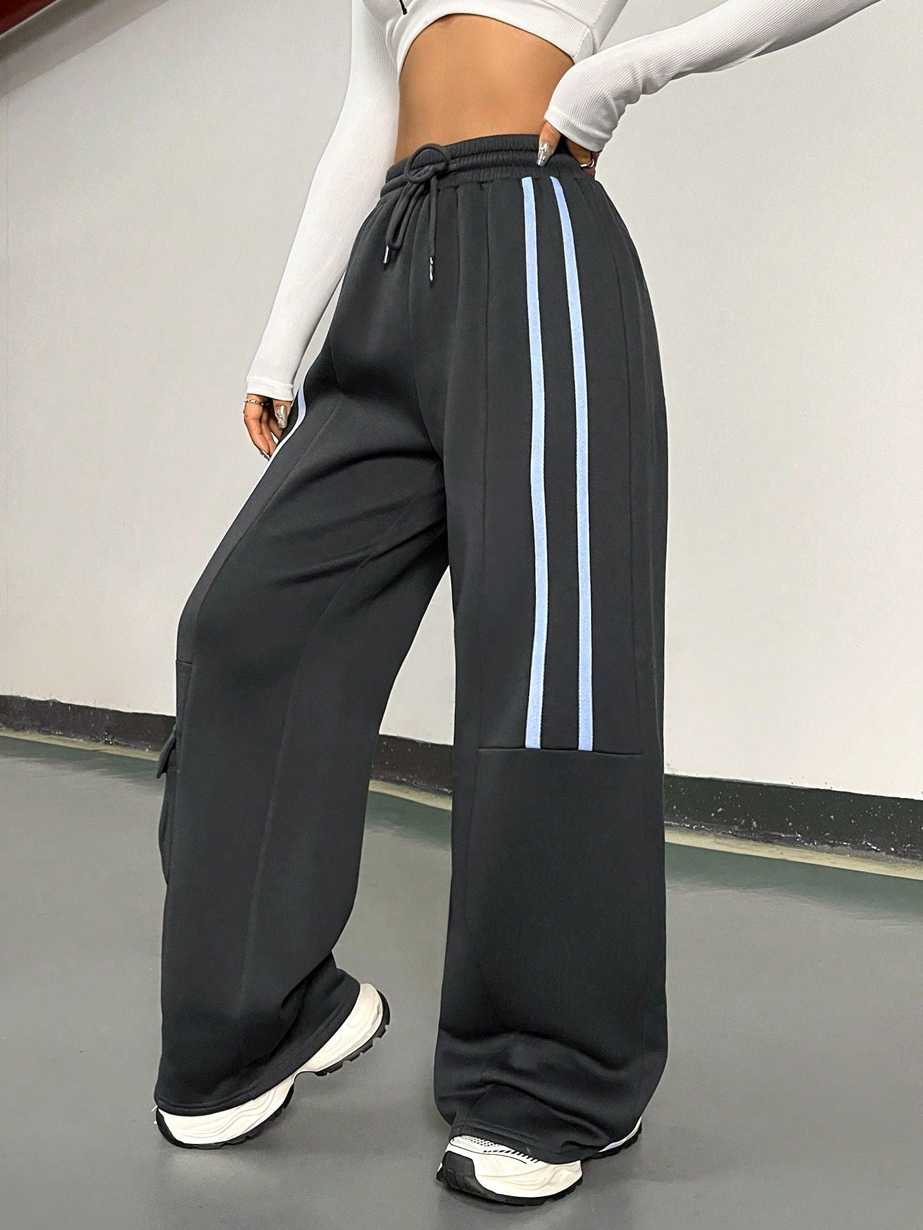 72727# Design Overalls Women&#039;s American Retro Casual Sports Sweatpants