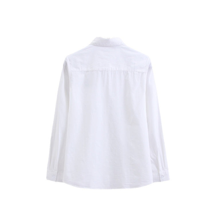 Simple Sweet Pocket Coati Shirt Preppy Style